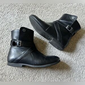 Birkenstock Collin’s Women’s Size 39 Black Leather Ankle Boots Moto Biker